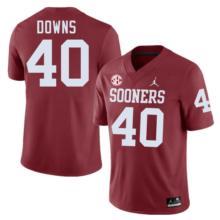 Oklahoma Sooners #40 Ethan Downs College Football Jerseys,Uniforms-Crimson